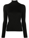 P.a.r.o.s.h Parosh Ribbed Turtleneck Sweater With Elegant Open Back Design In Schwarz