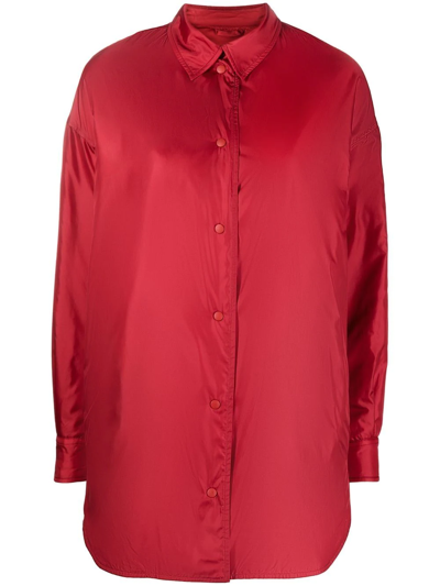 Aspesi High-shine Snap-fastening Shirt Jacket In Rot