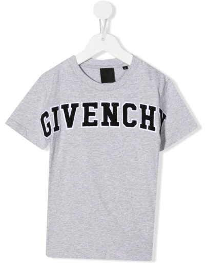 Givenchy Kids' Logo-patch Cotton T-shirt In Grau