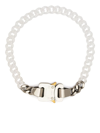 Alyx Silver & White Ceramic Buckle Chain Necklace In Silber