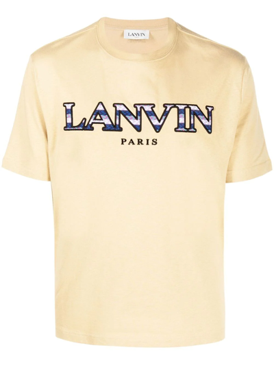 Lanvin Logo T-shirt Clothing In Nude & Neutrals