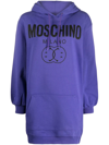 MOSCHINO SMILEY-FACE LOGO-PRINT HOODED DRESS