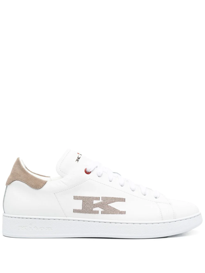 Kiton Embroidered-logo Low-top Sneakers In White