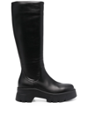 Gianvito Rossi Polished-finish Ridged-sole Boots In Schwarz
