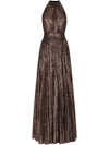 DOLCE & GABBANA SEQUIN-EMBELLISHED HALTERNECK GOWN