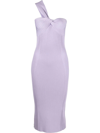 Simkhai Laurena One-shoulder Rib Knit Midi Dress In Purple-lt