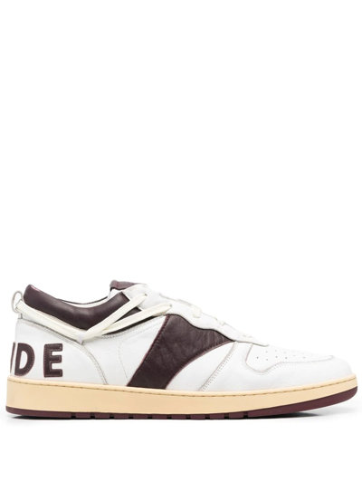 Rhude Rhecess Colour-block Distressed Leather Sneakers In Multicolor