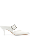 Alexander Mcqueen Punk Buckle Mule In Weiss