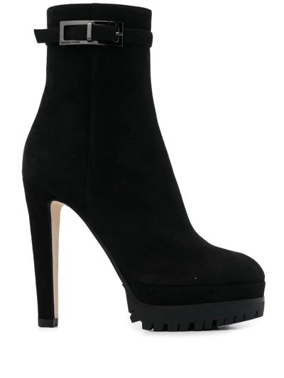 Sergio Rossi 150mm Leather Boots In Schwarz