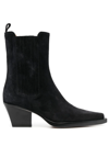 Paris Texas Pull-on Pointed Ankle Boots In Schwarz