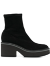 Clergerie Women's Albane Suede Platform Ankle Boots In Black