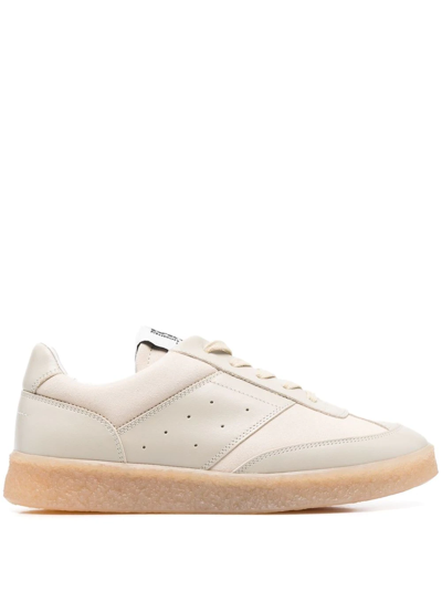 Mm6 Maison Margiela Perforated-detail Low-top Sneakers In Beige