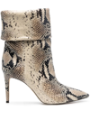 Paris Texas Snakeskin-effect Ankle 95mm Boots In Nude