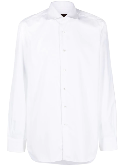 Barba Cutaway-collar Long-sleeved Shirt In Weiss