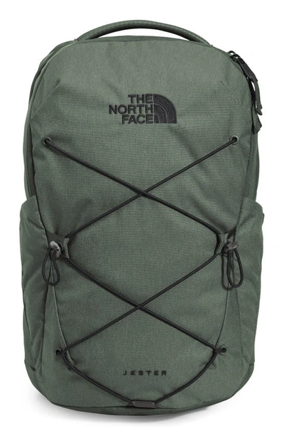 The North Face Jester Campus Backpack In Thyme Light Heather/ Tnf Black