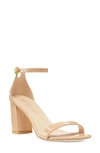 Stuart Weitzman Nearlynude Patent-leather Sandals In Bambina Beige Nappa Leather