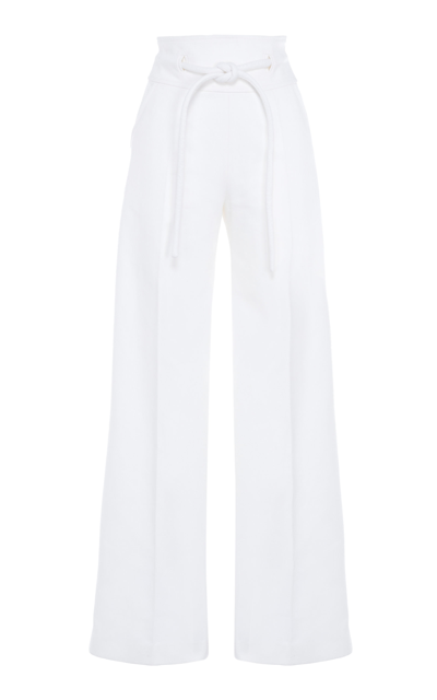 Martin Grant Women's Pleated Cotton Wide-leg Pants In White
