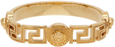 Versace Greca Medusa Cuff Bracelet, Female, Gold, Xl