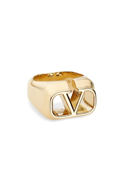 Valentino Garavani Vlogo Signature Ring In Gold Metal