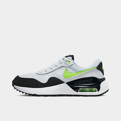 Nike Big Kids' Air Max Systm Casual Shoes In White/black/volt/pure Platinum