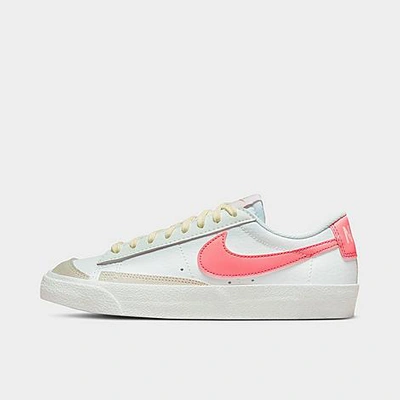 Nike Big Kids' Blazer Low '77 Casual Shoes In Summit White/pink Gaze/coconut Milk/pink Foam