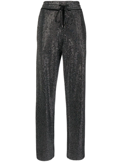 Tom Ford Crystal-embellished Cashmere Wide-leg Trousers In Black