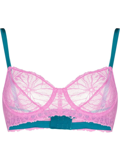 Dora Larsen + Net Sustain Greta Recycled Lace Soft-cup Bra In Lilac