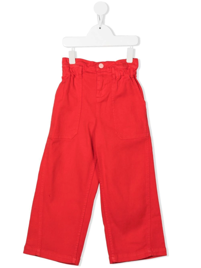 The Marc Jacobs Kids' Patch-detail Wide-leg Trousers In Red