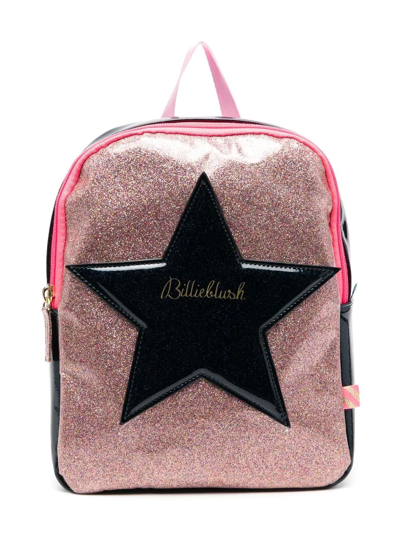 Billieblush Kids' Star-patch Glitter-embellished Backpack In Blue