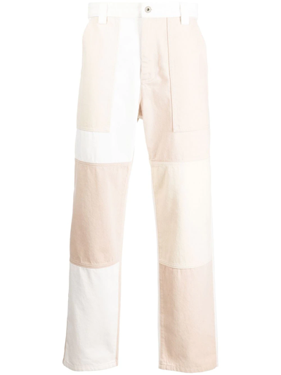Axel Arigato Patchwork-design Wide-leg Jeans In White