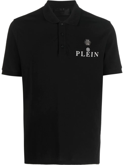 Philipp Plein Short-sleeve Polo Shirt In Black