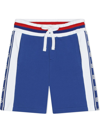 Dolce & Gabbana Logo-tape Track Shorts In Blue