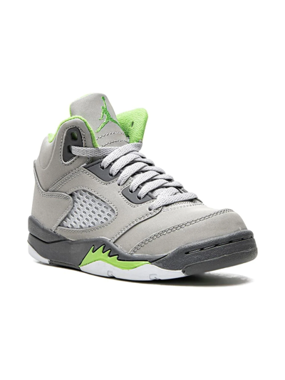 Jordan Kids' Air  5 Retro Sneakers In Silver/green/grey