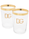 DOLCE & GABBANA LOGO-PRINT DRINKING GLASSES (SET OF TWO)