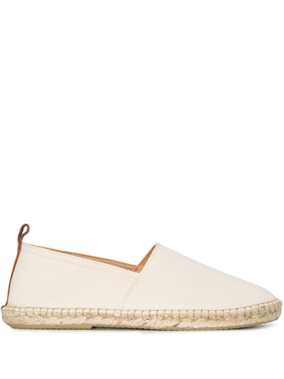 Frescobol Carioca Helio Leather-trimmed Canvas Espadrilles In Neutrals