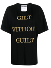 MOSCHINO GILT WITHOUT GUILT EMBROIDERED T-SHIRT