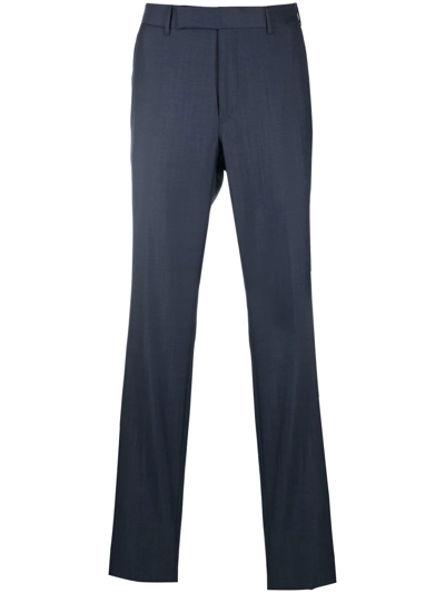 Zegna Straight-leg Tailored Trousers In Blue