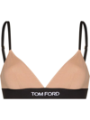 Tom Ford Logo-print Triangle Bra In Pink
