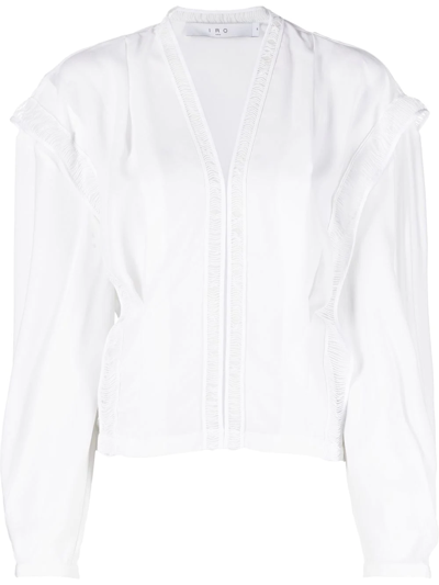 Iro Elea Lace-detail V-neck Blouse In Off-white