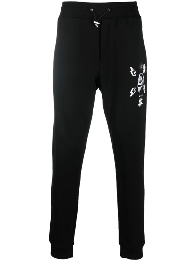 Philipp Plein Hexagon Tapered Track Trousers In Black