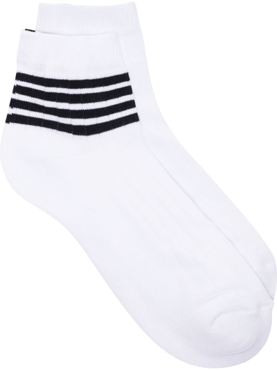 Thom Browne 4-bar Stripe Socks In White
