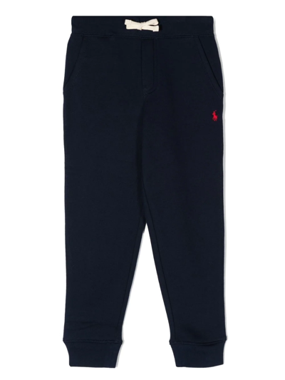 Ralph Lauren Kids' Logo-embroidered Track Pants In Blue