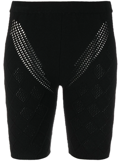 Ambush High-waisted Knitted Shorts In Black