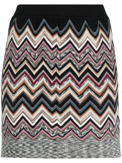 Missoni Zigzag Multicolor Wool Skirt Woman In Red