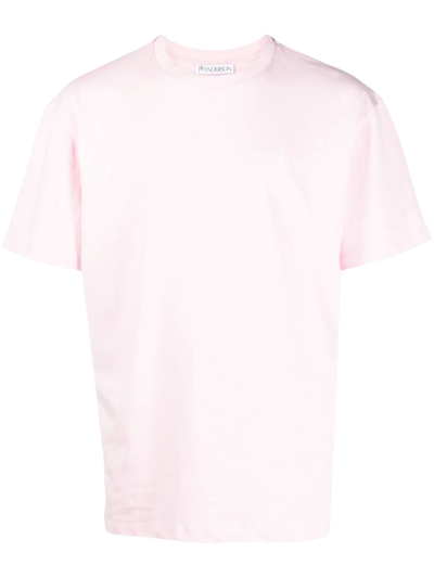 Jw Anderson Swirl Logo Classic T-shirt In Pink