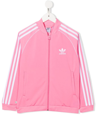 Adidas Originals Kids' Logo-embroidered Track Jacket In Pink