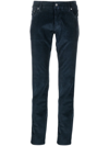 Jacob Cohen Handkerchief-detail Corduroy Straight Trousers In Blue