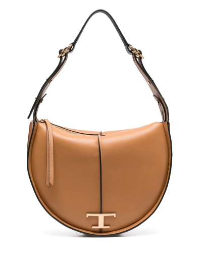 Tod's Brown Timeless Small Leather Shoulder Bag