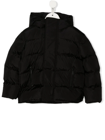 Dsquared2 Kids' Logo-print Zip-up Puffer Jacket In Black