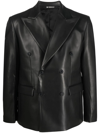 MISBHV DOUBLE-BREASTED LEATHER-EFFECT JACKET